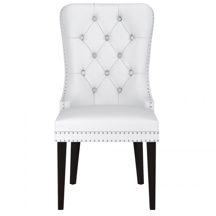 Macie White Faux Leather Side Chairs (Set of 2)