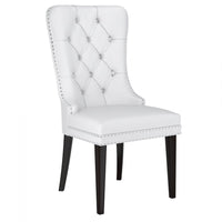 Macie White Faux Leather Side Chairs (Set of 2)