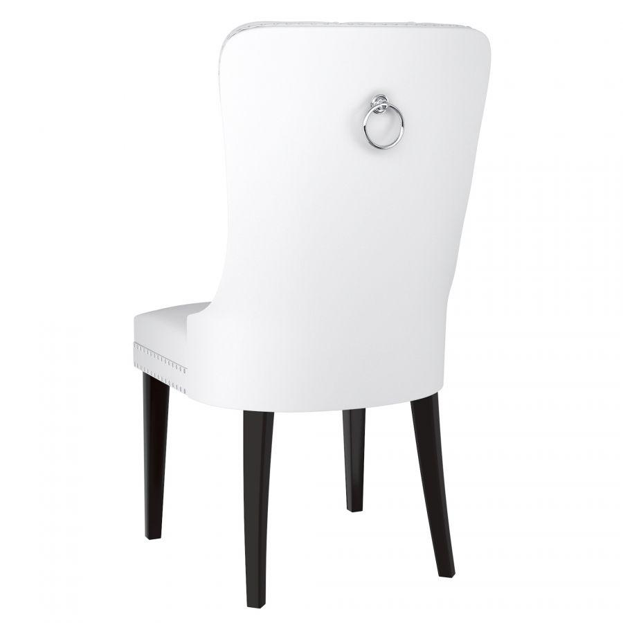 Macie White Faux Leather Side Chairs (Set of 2)