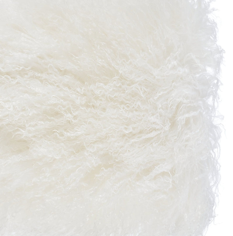 January White Sheep Fur Long Pillow - Luxury Living Collection