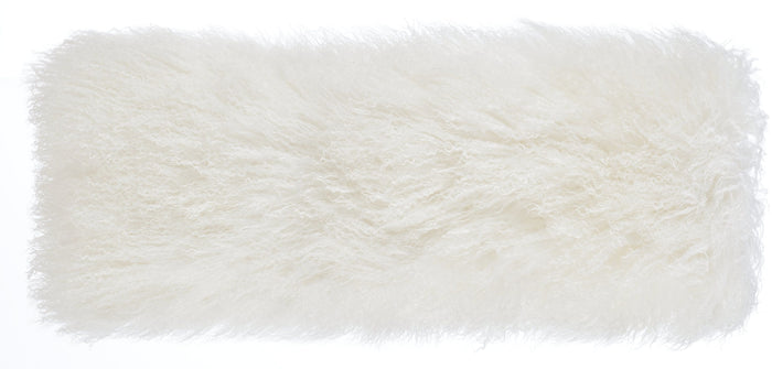 January White Sheep Fur Long Pillow - Luxury Living Collection