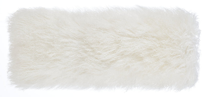 January White Sheep Fur Long Pillow - Luxury Living Collection