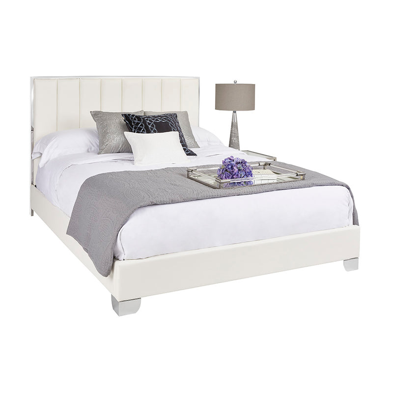 Essence White Leatherette Bed
