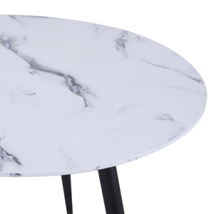 Itzel White and Matte Black Round Coffee Table