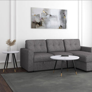 Itzel White and Matte Black Round Coffee Table