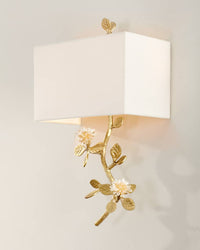 Cannon Quartz Flower Single-Light Wall Sconce - Luxury Living Collection
