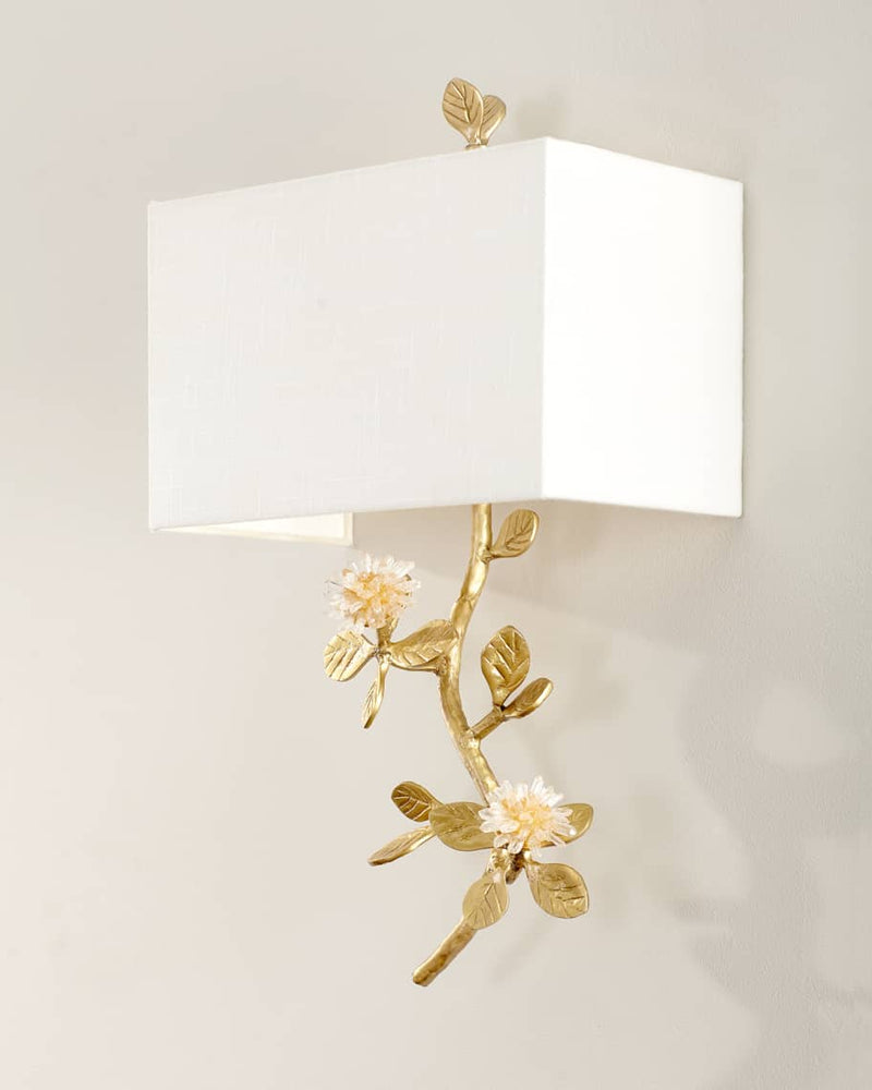 Cannon Quartz Flower Single-Light Wall Sconce - Luxury Living Collection