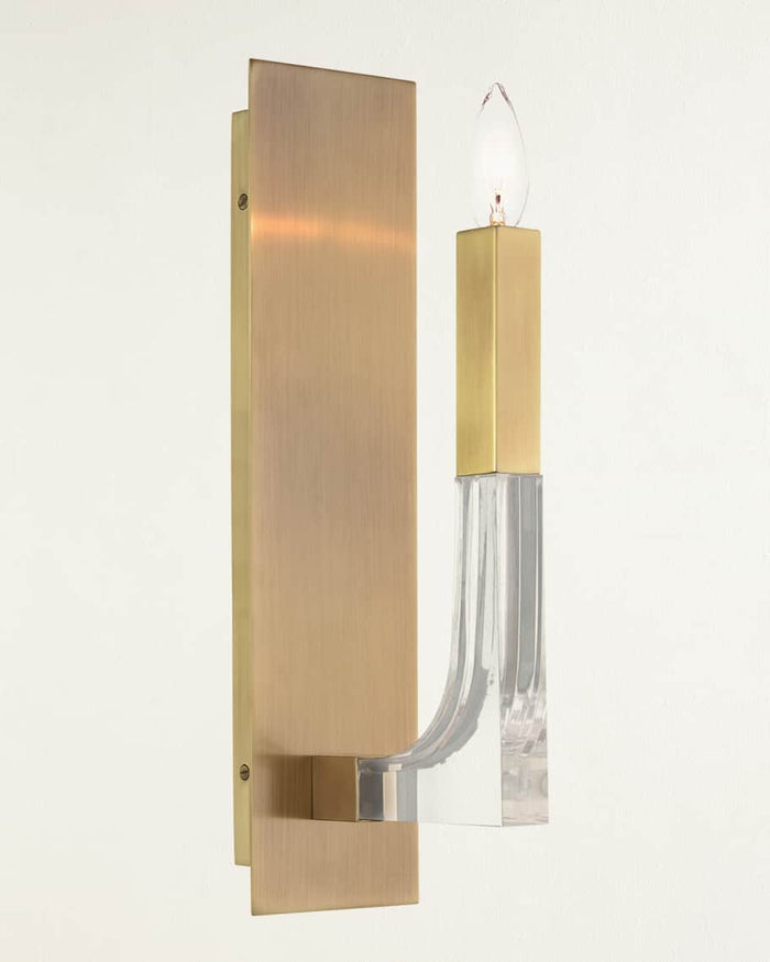 Hape Acrylic and Brass Single-Light Wall Sconce - Luxury Living Collection