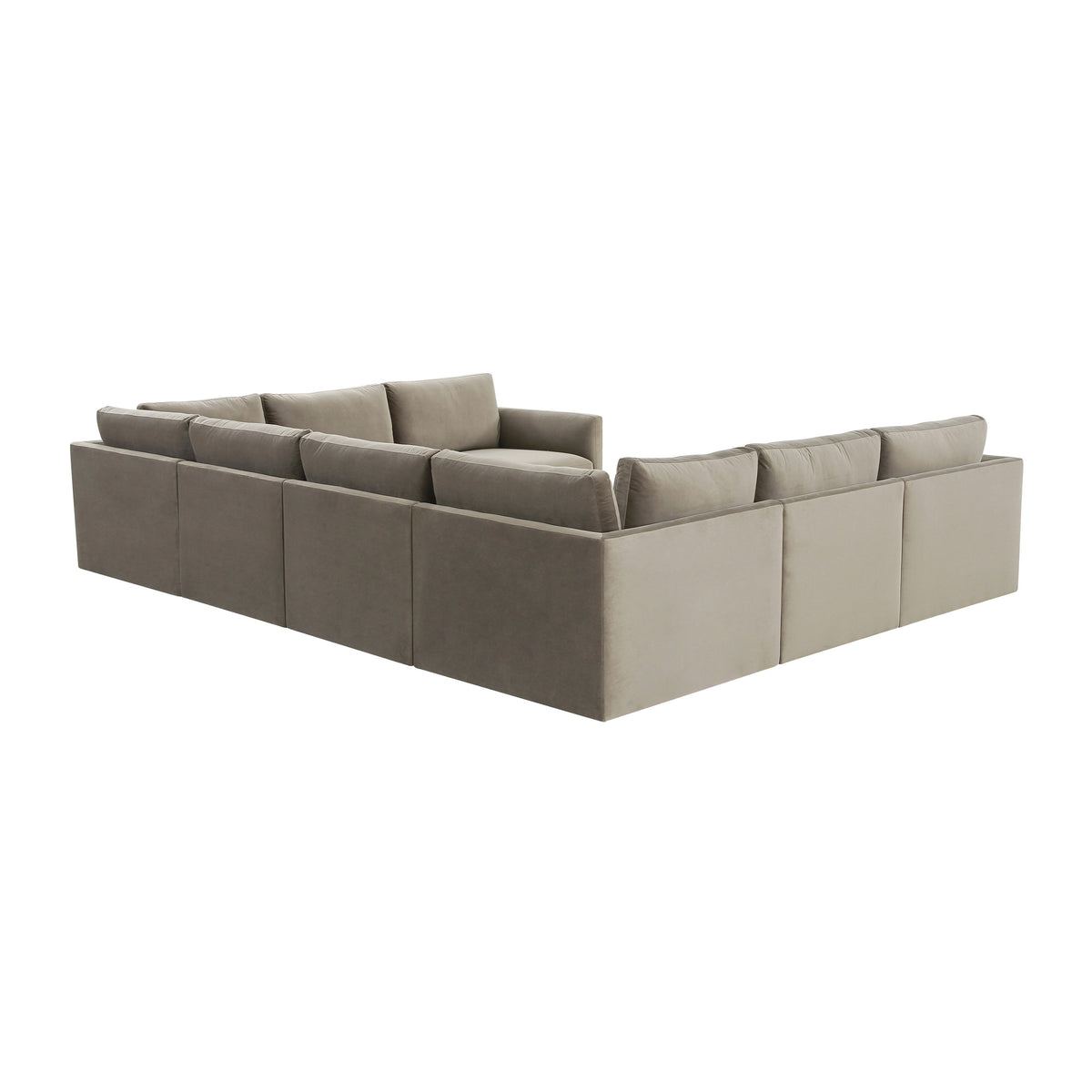 Valentina Taupe Velvet Modular Large U Sectional Sofa - Luxury Living Collection