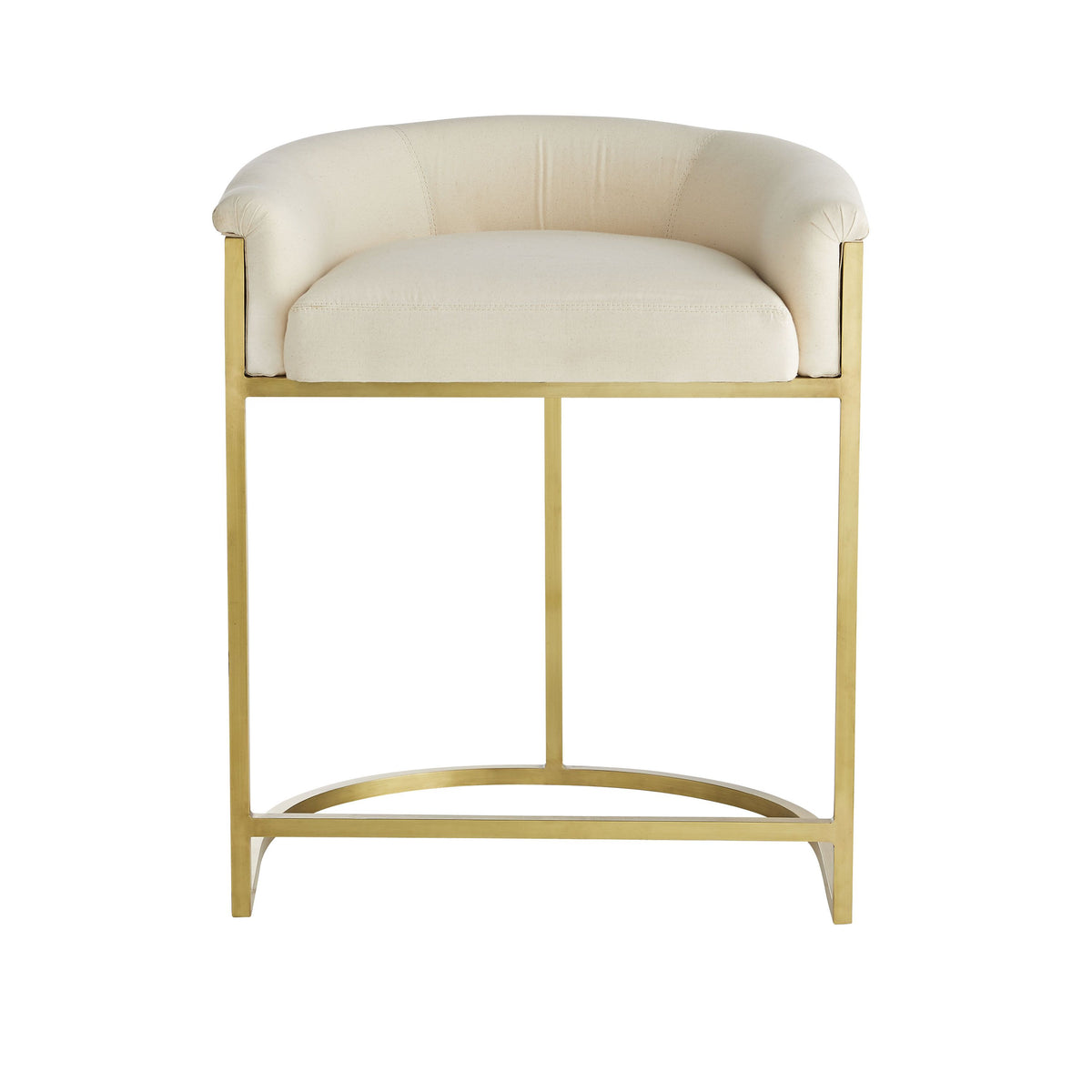 Yahya Muslin with Antique Brass Counter Stool