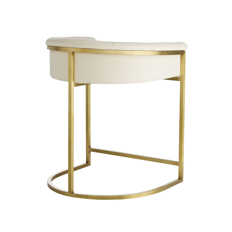 Yahya Muslin with Antique Brass Counter Stool