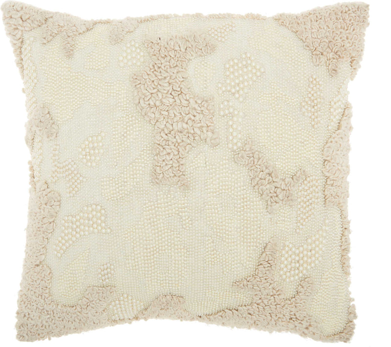 Zosia 18" x 18" Ivory Throw Pillow - Elegance Collection