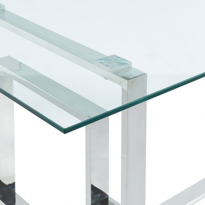 Aos Polished Silver Dining Table
