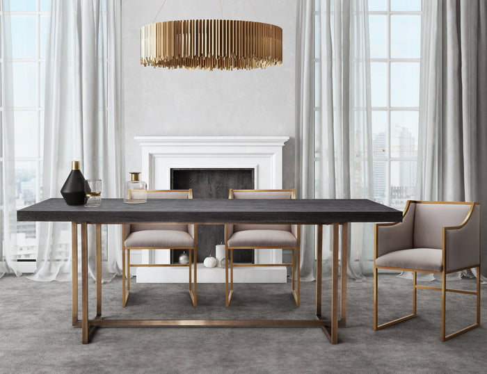 Benz Cream Velvet With Gold Frame Dining Chair - Luxury Living Collection