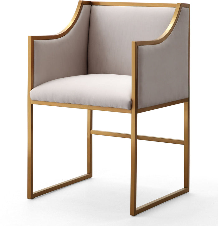 Benz Cream Velvet With Gold Frame Dining Chair - Luxury Living Collection