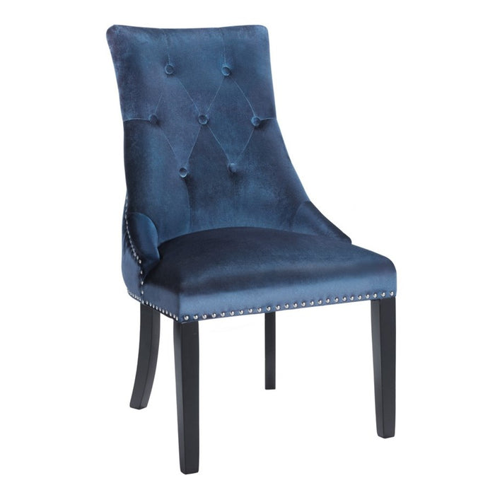 Rosa Blue Velvet Tufted Dining Chair
