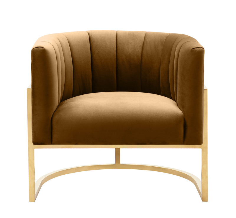 Chloe Cognac Velvet Chair - Luxury Living Collection