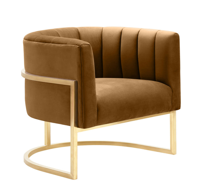 Chloe Cognac Velvet Chair - Luxury Living Collection