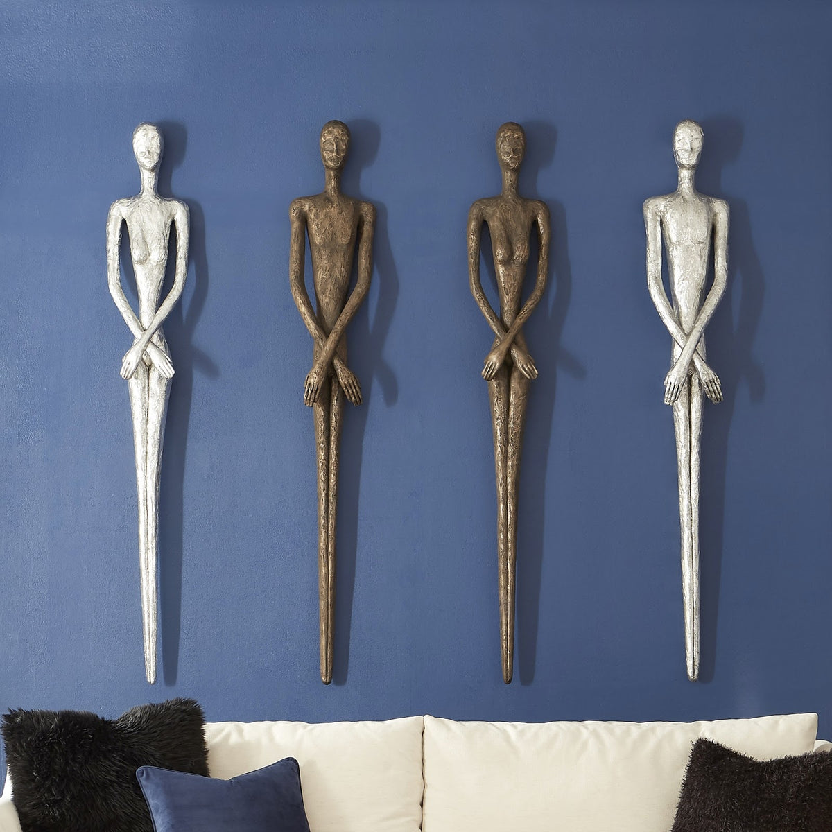 Thin Male Bronze Wall Sculpture