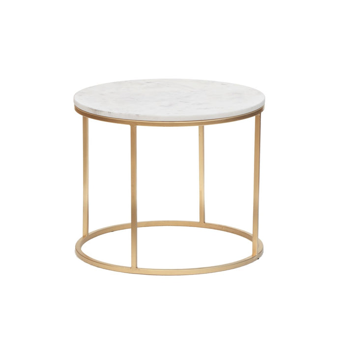 Averie Gold Steel and Marble End Table