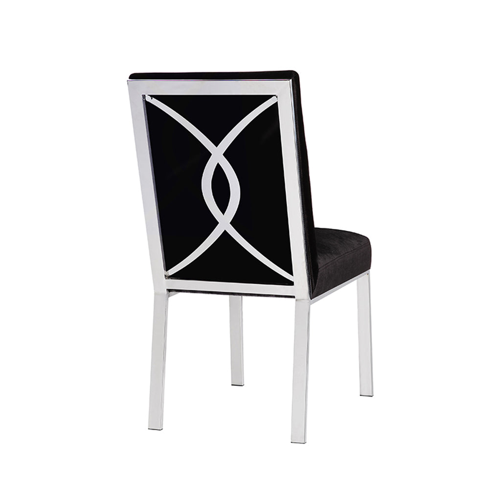 Amabilia Black Velvet Dining Chair