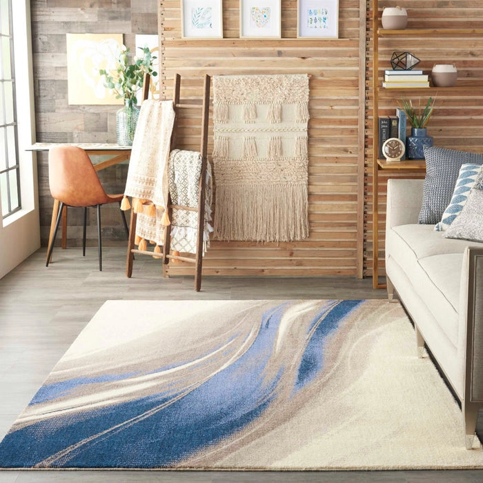 Celestia Ivory/Grey/Blue Rug - Elegance Collection