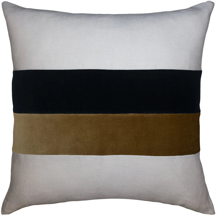 Black & Honey Stripe Throw Pillow Cover - Designer Collection