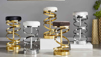 Madelynn Glam Ivory & Gold Counter Stool