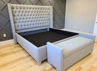 Dorit Custom Tall Wingback Bed & Matching Storage Bench (Optional)