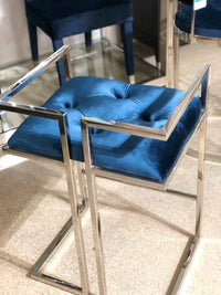 Novus Blue Velvet Counter Chair