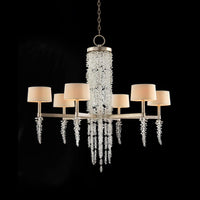 Aries Cascading Crystal Waterfall Six-Light Chandelier - Luxury Living Collection