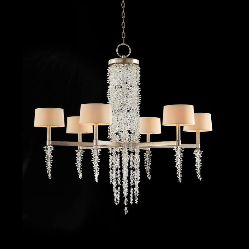 Aries Cascading Crystal Waterfall Six-Light Chandelier - Luxury Living Collection