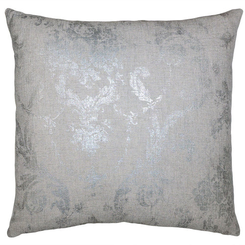 Silver Flower Throw Pillow Cover - Designer Collection