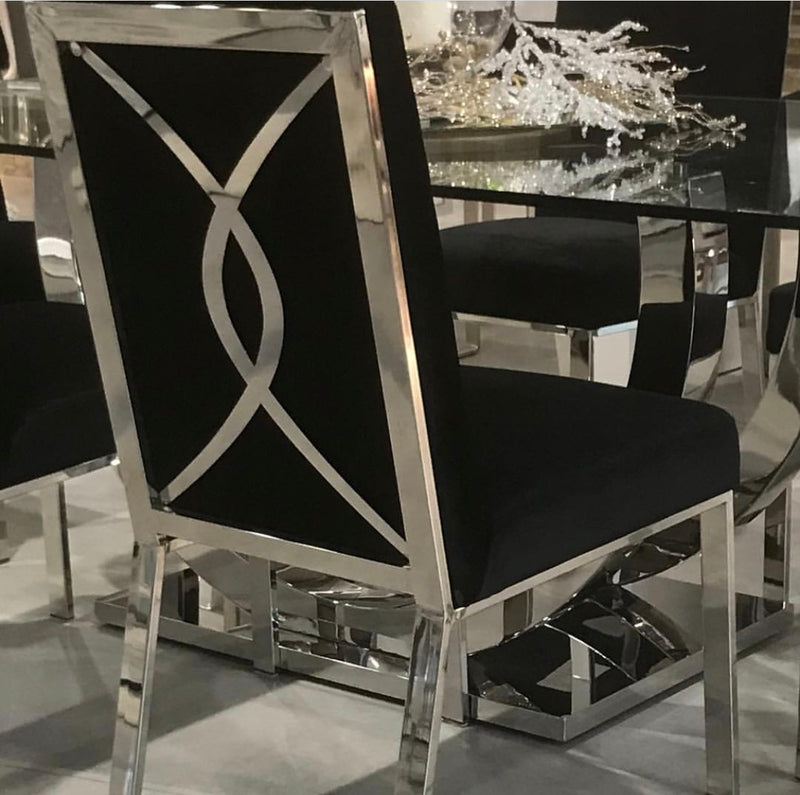 Amabilia Black Velvet Dining Chair