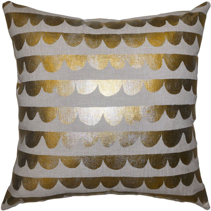 Gold Waves Throw Pillow Cover - Designer Collection