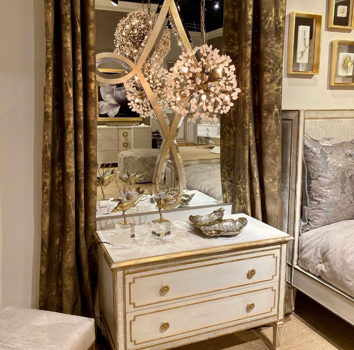 Harlyn Quartz Crystal Spherical Eight-Light Chandelier - Luxury Living Collection