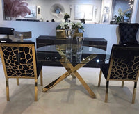 Bayfield Black Velvet with Gold Frame Dining Chair