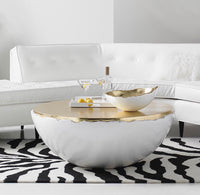 Egg White and Gold Leaf Decorative Bowl