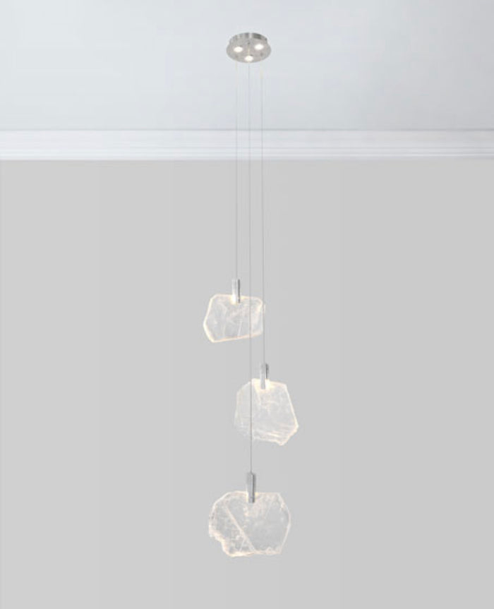 Yve Selenite Pane Six-Light Droplight Chandelier - Luxury Living Collection