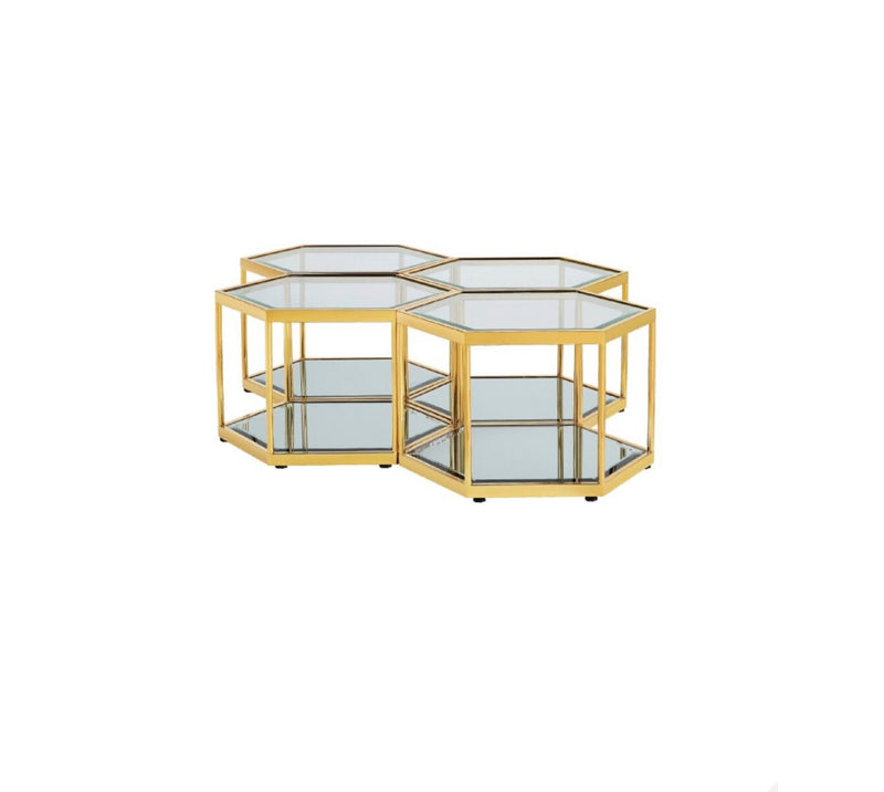 Honeycomb Gold Coffee Table (Set of 4)