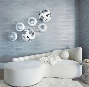 Ball Silver Leaf Wall Sculptures