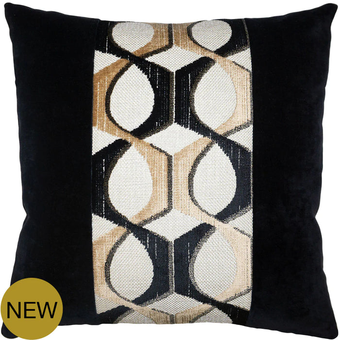 Black Patterned I Throw Pillow Cover - Designer Collection