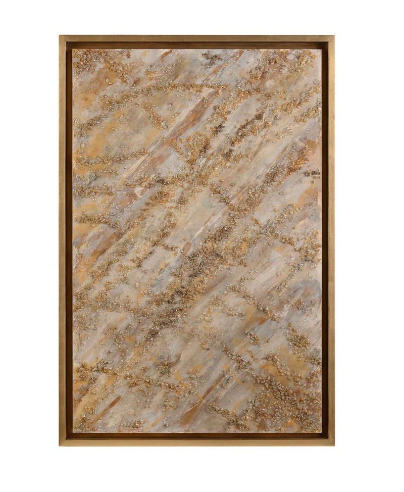 Golden Glass Fragments Painting - Luxury Living Collection