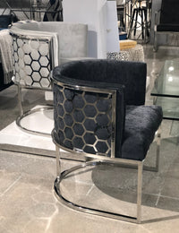 Cora Charcoal Grey Velvet Chair