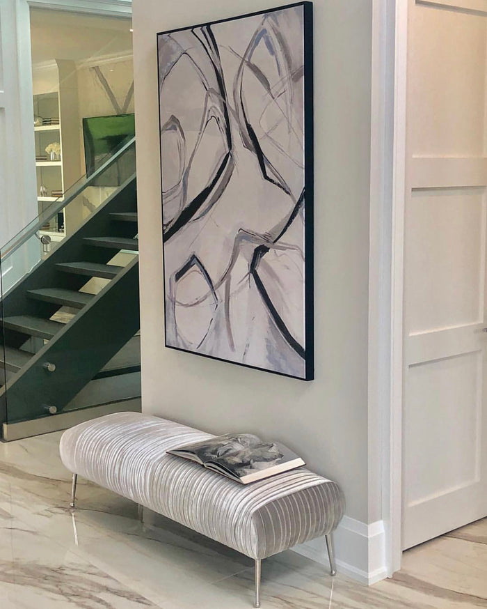 Madeline Grey Velvet Bench