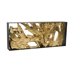 Cast Root Gold Leaf Framed Large Console Table