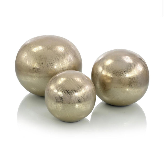 Orie Set of Three Golden Balls - Luxury Living Collection