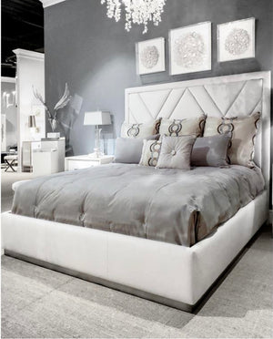 Idabelle Burnished Silver King Bed - Luxury Living Collection