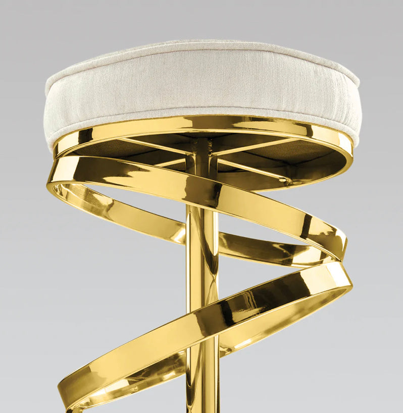 Madelynn Glam Ivory & Gold Counter Stool