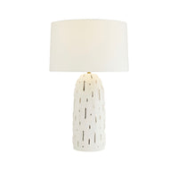 Becca White Stained Crackle Ceramic Lamp